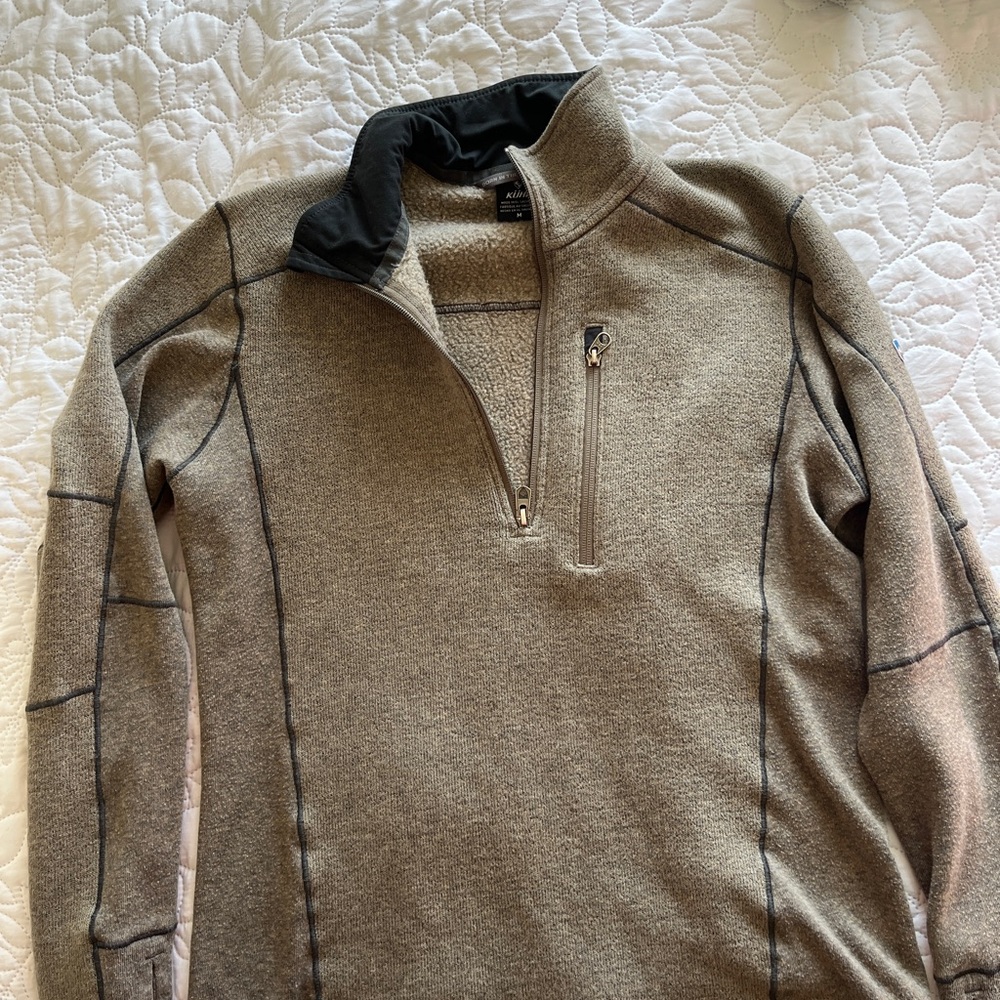 Kuhl women Beige quarter Zip-Up Sweater jacket